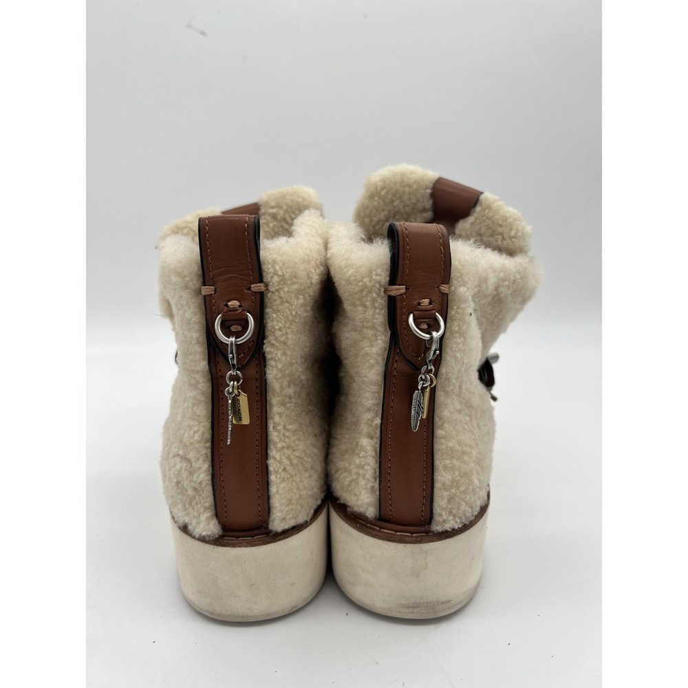 Coach Shoes Womens Size 8.5 Shearling Suede Platform Lace Up Winter Boots - Picture 5 of 11
